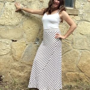 Maxi Skirt Brown and Gray stripes